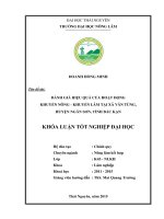 Đánh giá hiệu quả của hoạt động khuyến nông khuyến lâm tại xã vân tùng huyện ngân sơn   tỉnh bắc kạn