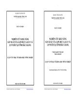 NGHIÊN CỨU KHẢ NĂNG SẢN XUẤT CỦA LỢN ĐỰC LAI LY VÀ L19 NUÔI TẠI TỈNH BẮC GIANG