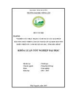 Nghiên cứu thực trạng và đề xuất các giải pháp bảo tồn, phát triển lâm sản ngoài gỗ tại khu bảo tồn thiên nhiên pu canh huyện đà bắc   tỉnh hòa bình