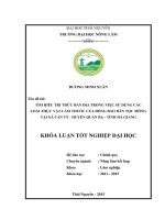 Tìm hiểu tri thức bản địa trong việc sử dụng các loài thực vật làm thuốc của đồng bào dân tộc mông tại xã cán tỷ   huyện quản bạ   tỉnh hà giang 