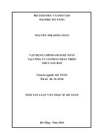 Vận dụng chính sách kế toán tại công ty cổ phàn phát triển thủy sản huế