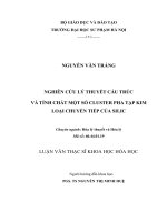 LUẬN VĂN THẠC SĨ HÓA HỌC: NGHIÊN CỨU LÝ THUYẾT CẤU TRÚC  VÀ TÍNH CHẤT MỘT SỐ CLUSTER PHA TẠP KIM LOẠI CHUYỂN TIẾP CỦA SILIC