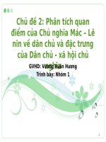 Phân tích quan điểm của Chủ nghĩa Mác – Lê nin về dân chủ và đặc trưng của Dân chủ  xã hội chủ nghĩa