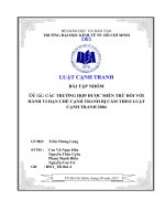 Tiểu luận môn luật cạnh tranh đề tài các trường hợp được miễn trừ đối với hành vi hạn chế cạnh tranh bị cấm theo luật cạnh tranh 2004