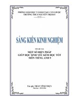 sáng kiến kinh nghiệm một số biện pháp giúp học sinh yếu kém học tốt môn tiếng anh 9 