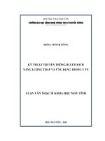 Kỹ thuật truyền thông bluetooth năng lượng thấp và ứng dụng trong y tế 