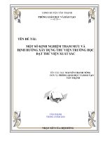 sáng kiến kinh nghiệm một số kinh nghiệm tham mưu và định hướng xây dựng thư viện trường học đạt thư viện xuất sắc 