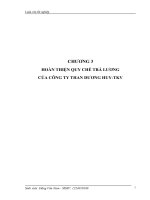 HOÀN THIỆN QUY CHẾ TRẢ LƯƠNG CỦA CÔNG TY THAN DƯƠNG HUYTKV