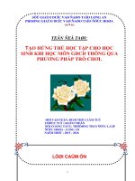 sáng kiến kinh nghiệm tạo HỨNG THÚ học tập CHO học SINH KHI học môn GDCD THÔNG QUA PHƯƠNG PHÁP TRÒ CHƠI 