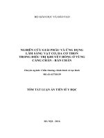 Nghiên cứu giải phẫu và ứng dụng lâm sàng vạt cơ, da cơ thon trong điều trị khuyết hổng ở vùng cẳng chân – bàn chân