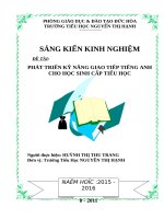 skkn phát triển kỹ năng giao tiếp tiếng anh cho học sinh cấp tiểu học