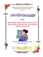 sáng kiến kinh nghiệm một số biện pháp nhằm giảm tỉ lệ suy dinh dưỡng cho trẻ 5 6 tuổi trong trường mầm non 