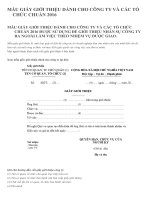 MẪU GIẤY GIỚI THIỆU DÀNH CHO CÔNG TY và các tổ CHỨC CHUẨN 2016