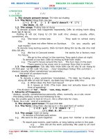 MAIN GRAMMAR NOTES LỚP 10