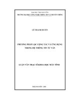 Phương pháp lọc cộng tác và ứng dụng trong hệ thông tin tư vấn 