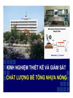 Chuyên đề kinh nghiệm thiết kế và giám sát chất lượng bê tông nhựa nóng của tiến sĩ Nguyễn Quang Phúc