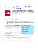 Sự khác nhau giữ IN the north of và TO the north of