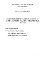 Tiểu luận môn luật cạnh tranh đề tài điều chỉnh vấn đề quảng cáo so sánh luật cạnh tranh và thực tiễn tại việt nam