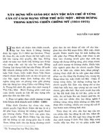 XÂY DỰNG NỀN GIÁO DỤC DÂN TỘC DÂN CHỦ Ở VÙNG CĂN CỨ CÁCH MẠNG TỈNH BÌNH DƯƠNG THỜI KỲ CHỐNG MỸ