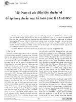 VIỆT NAM CÓ CÁC ĐIỀU KIỆN THUẬN LỢI ĐỂ ÁP DỤNG CHUẨN MỰC KINH TẾ QUỐC TẾ AISIFRS