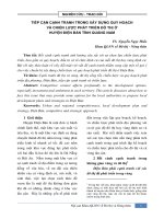 TIẾP CẬN CẠNH TRANH TRONG XÂY DỰNG QUY HOẠCH VÀ CHIẾN LƯỢC PHÁT TRIỂN ĐÔ THỊ Ở HUYỆN ĐIỆN BÀN TỈNH QUẢNG NAM