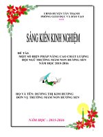 sáng kiến kinh nghiệm một số biện pháp nâng cao chất lượng đội ngũ tại trường mầm non hương năm học 2015 2016 