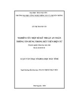 Nghiên cứu một số kỹ thuật an toàn thông tin dùng trong rút tiền điện tử 
