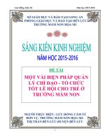 skkn một vài biện pháp quản lý   chỉ đạo   tổ chức tốt lễ hội cho trẻ ở trường mầm non 