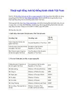 Thuật ngữ tiếng Anh hệ thống hành chính Việt Nam