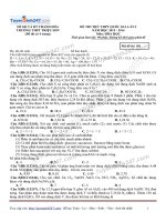 Đề thi thử 2016 môn hóa trường thpt triệu sơn lần 1 