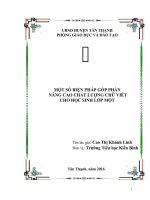 sáng kiến kinh nghiệm một số biện pháp góp phần nâng cao chất lượng chữ viết cho học sinh lớp một 