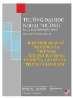 Biện pháp quản lý nợ công của Việt Nam, thành tựu và những vấn đề còn tồn tại