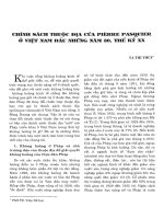 CHÍNH SÁCH THUỘC ĐỊA Ở VIỆT NAM ĐẦU NHỮNG NĂM 30