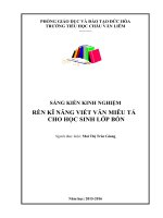 skkn rèn kĩ năng viết văn miêu tả cho học sinh lớp bốn 