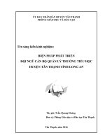 sáng kiến kinh nghiệm biện pháp phát triển đội ngũ cán bộ quản lý trường tiểu học huyện tân thạnh, tỉnh long an 