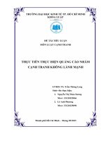 Tiểu luận môn luật cạnh tranh đề tài thực tiễn thực hiện quảng cáo nhằm cạnh tranh không lành mạnh