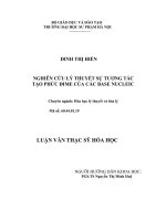 LUẬN VĂN THẠC SĨ HÓA HỌC: NGHIÊN CỨU LÝ THUYẾT SỰ TƯƠNG TÁC  TẠO PHỨC ĐIME CỦA CÁC BASE NUCLEIC