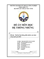 THIẾT KẾ HỆ THỐNG ĐIỀU KHIỂN CHO BÌNH NÓNG LẠNH GIA ĐÌNH