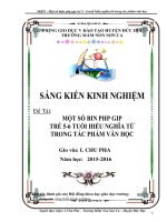 sáng kiến kinh nghiệm “ một số biện pháp giúp trẻ 5   6  tuổi hiểu nghĩa từ trong tác phẩm văn học 