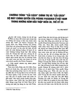 CẢI CÁCH CHÍNH TRỊ VÀ CÁI CÁCH BỘ MÁY CHÍNH QUYỀN Ở VIỆT NAM THẬP NIÊN 30