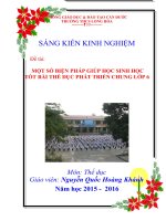 sáng kiến kinh nghiệm một số BIỆN PHÁP GIÚP học SINH học          tốt bài THỂ dục PHÁT TRIỂN CHUNG lớp 6 