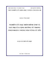 Nghiên cứu đặc điểm hình ảnh và giá trị chẩn đoán của cộng hưởng từ u màng não vùng củ yên