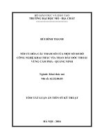 TỐI ƯU HÓA CÁC THAM SỐ CỦA MỘT SỐ SƠ ĐỒ CÔNG NGHỆ KHAI THÁC VỈA THAN DÀY DỐC THOẢI VÙNG CẨM PHẢ - QUẢNG NINH