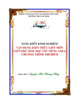 skkn vận dụng kiến thức liên môn giúp học sinh  học tốt tiếng anh 6  chương trình thí điểm 