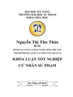 ĐÁNH GIÁ CHẤT LƯỢNG NƯỚC SÔNG PHÚ LỘC THÀNH PHỐ ĐÀ NẴNG VÀ CÔNG TÁC QUẢN LÍ