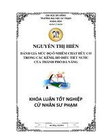 ĐÁNH GIÁ MỨC ĐỘ Ô NHIỄM CHẤT HỮU CƠ TRONG CÁC KÊNH, HỒ ĐIỀU TIẾT NƯỚC CỦA THÀNH PHỐ ĐÀ NẴN