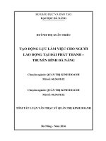 Tạo động lực làm việc cho người lao động tại đài phát thanh  truyền hình dà nẵng