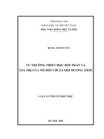 Tư tưởng Thiền học đời Trần và giá trị của nó đối với xã hội đương thời