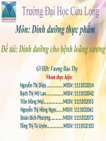 tiểu luận Dinh dưỡng cho bệnh loãng xương