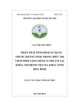 Phân tích tình hình sử dụng thuốc kháng sinh trong điều trị viêm phổi cộng đồng ở trẻ em tại Khoa Nhi Bệnh viện đa khoa tỉnh Hòa Bình